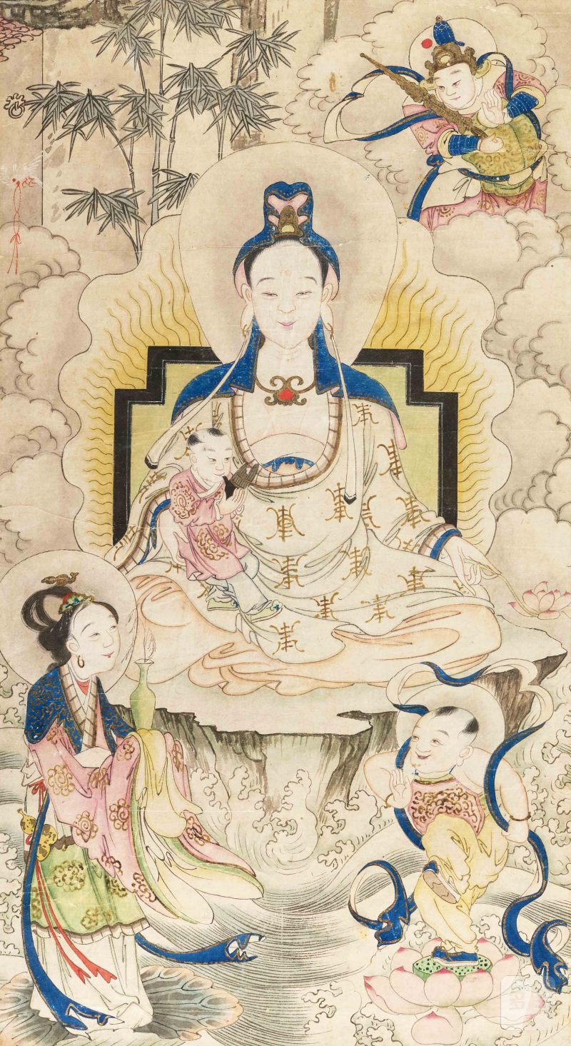 清 观音送子图